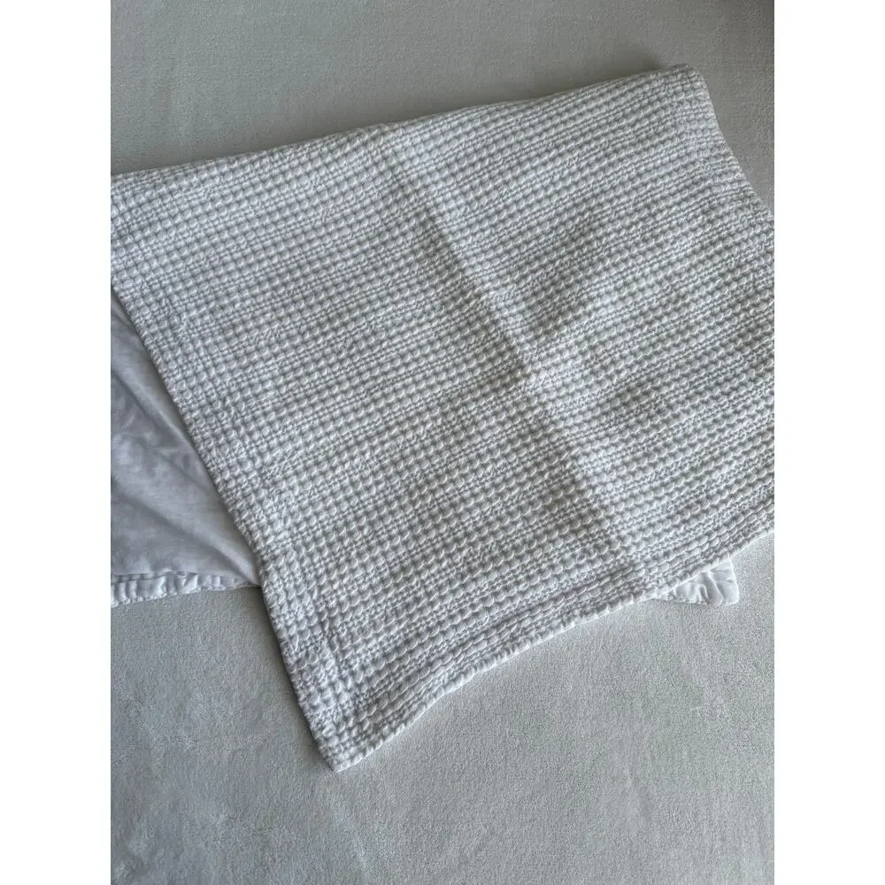 Pottery Barn 36x20 Crisp White Waffle King Pillow Sham‎ Cover Coastal Cottage